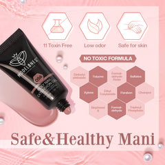 Instruction manual guiding safe at-home nail extensions with Modelones.
