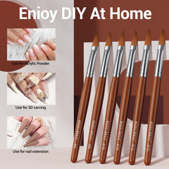 Modelones Kolinsky 12-round brush for smooth nail extensions.
