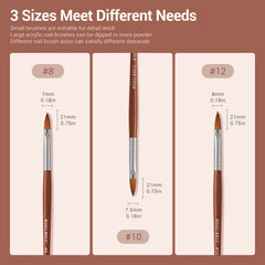 Modelones wooden-handle Kolinsky nail brush offering comfortable grip.