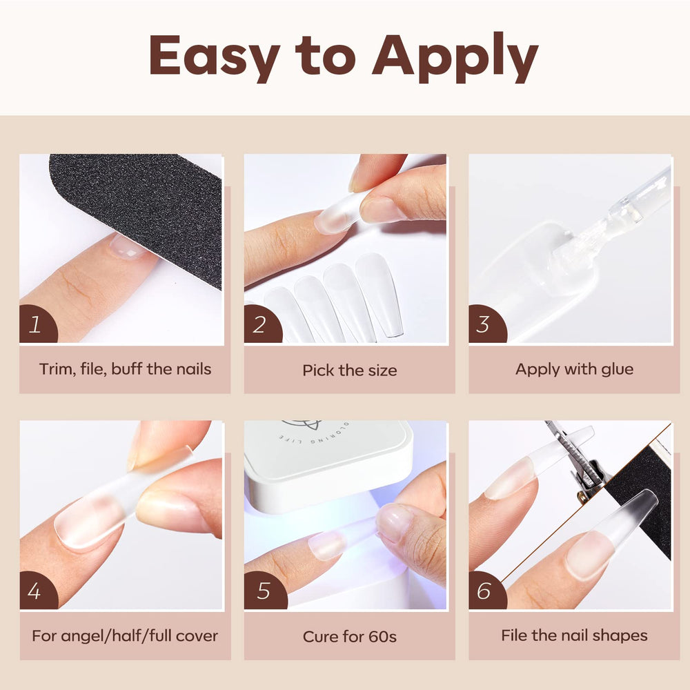 Modelones coffin tips ideal for salon and DIY nail art projects