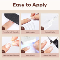 Modelones coffin tips ideal for salon and DIY nail art projects