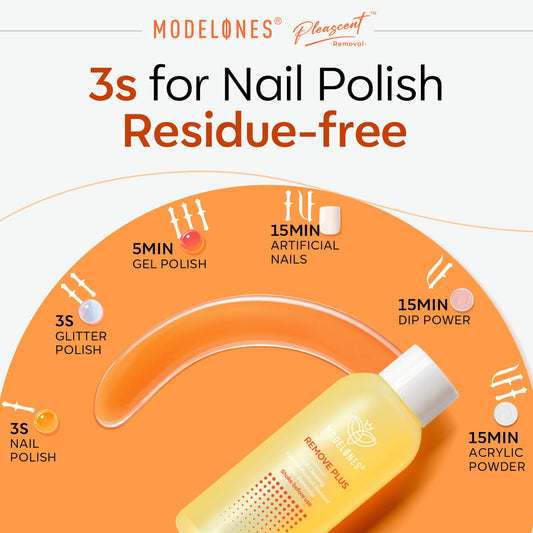 Modelones Nail Polish Remover bottle front shows travel-friendly design for quick polish removal