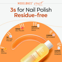 Modelones Nail Polish Remover bottle front shows travel-friendly design for quick polish removal