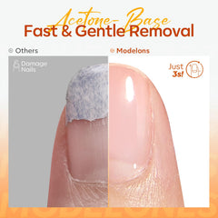 Modelones Nail Polish Remover oils ingredients highlight jojoba and grape seed for nourishing removal