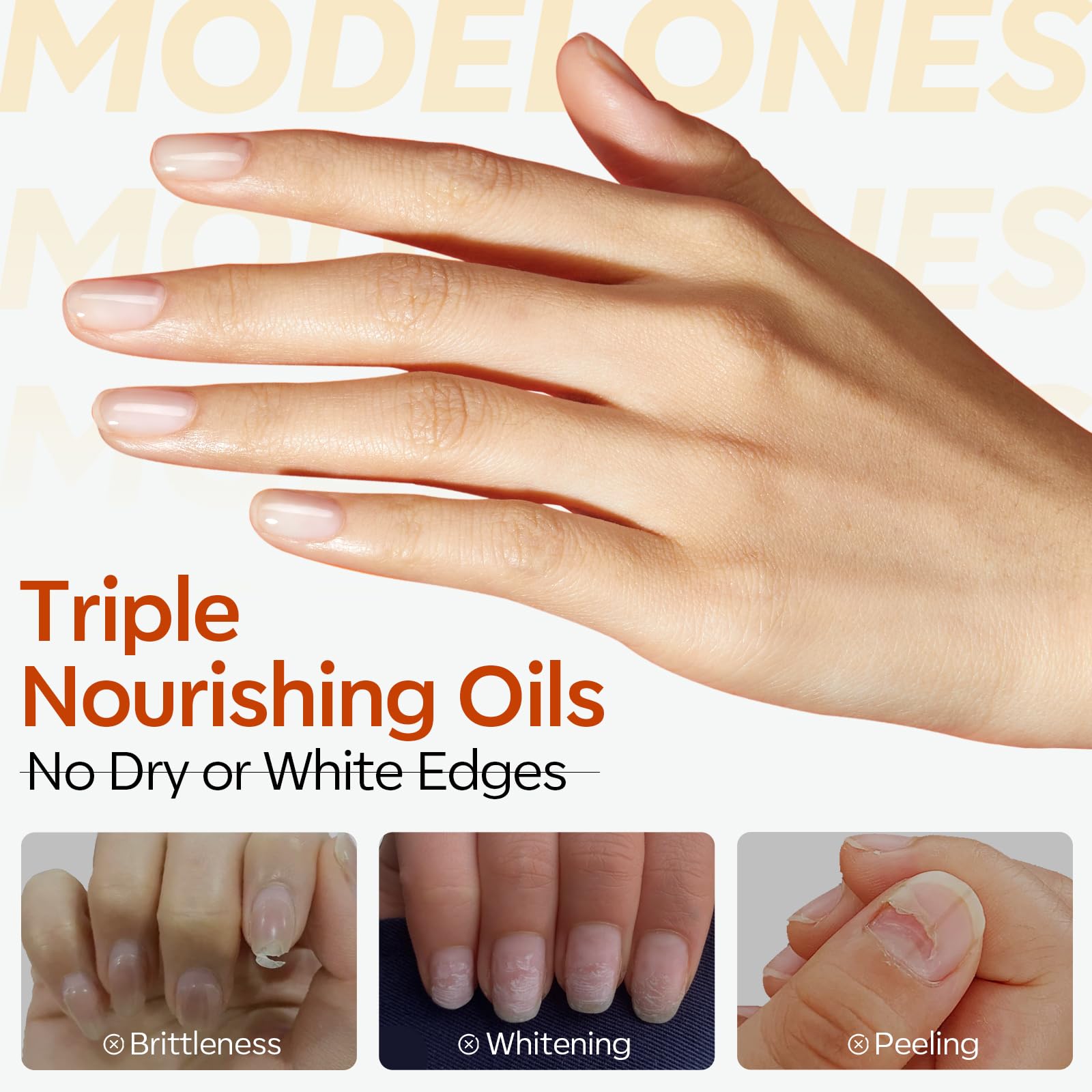 Modelones Nail Polish Remover demonstrates nails being refreshed during removal with a gentle touch