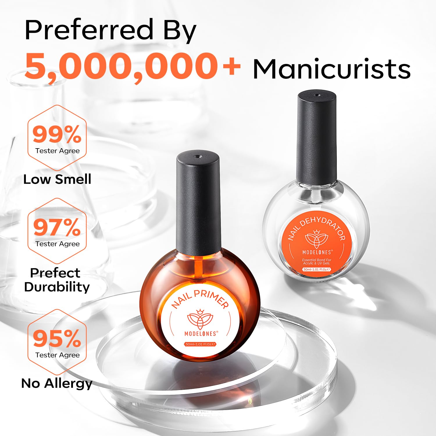 modelones nail primer bottle 30ml enhances prep surface for durable finish