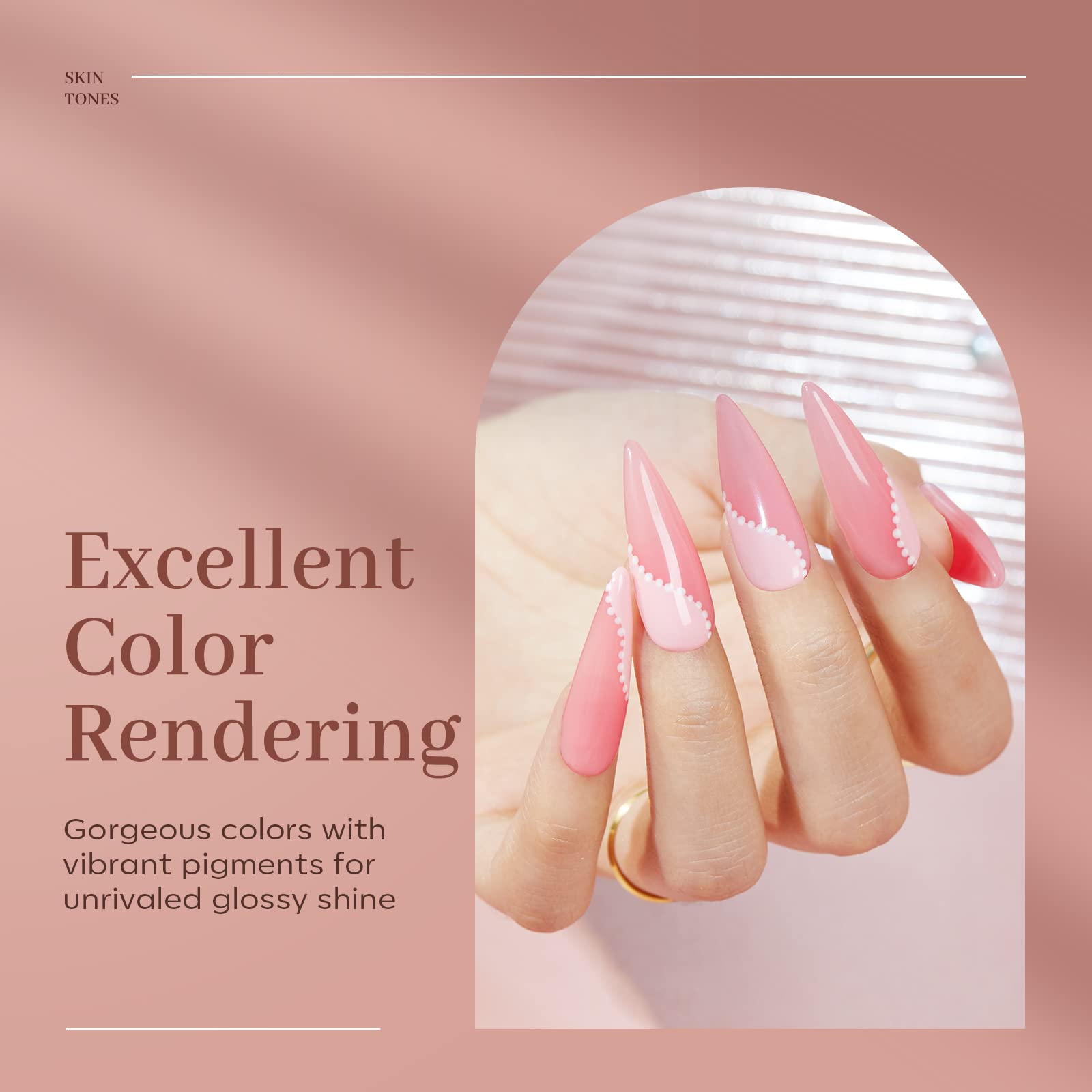 Modelones poly nail gel after application shot demonstrates natural extension.