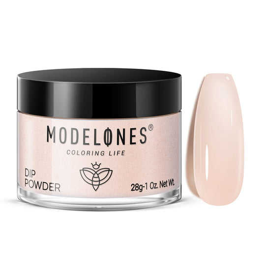 Modelones translucent nude dip powder bottle for natural, long-lasting finish