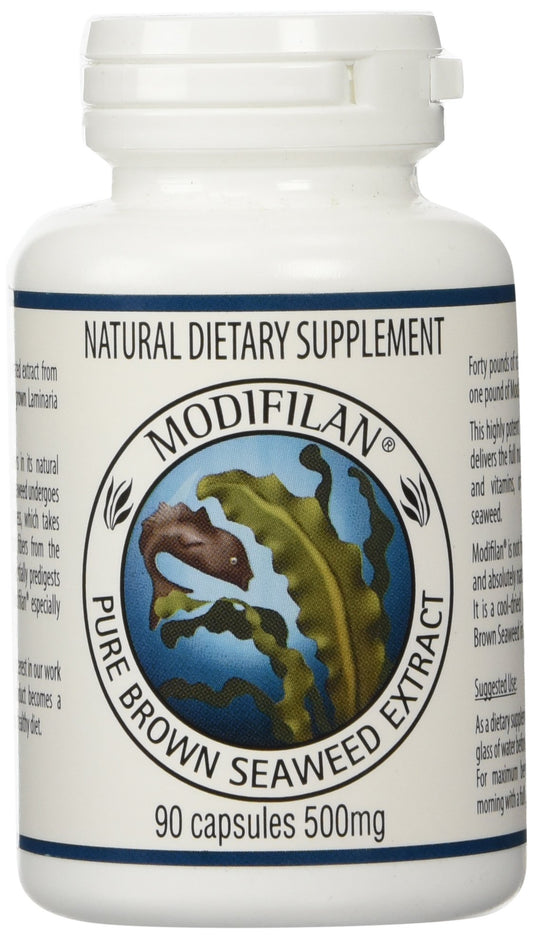 Modifilan 90 capsules bottle showing brown seaweed extract