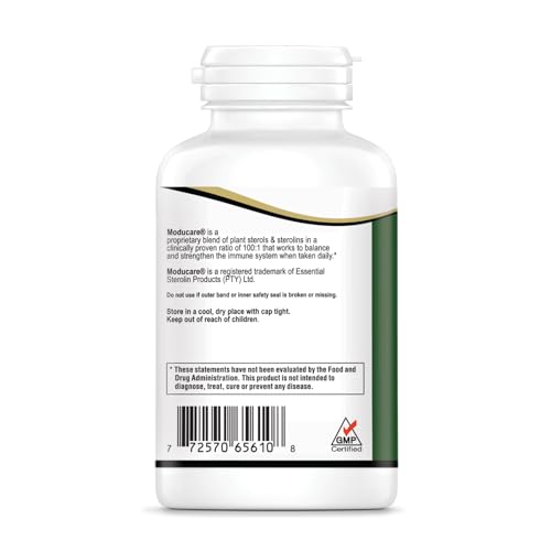Close-up of Moducare plant sterols and sterolins blend label