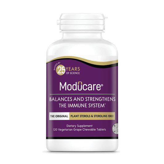 Moducare Daily Immune Support grape-flavored bottle with 120 chewable tablets