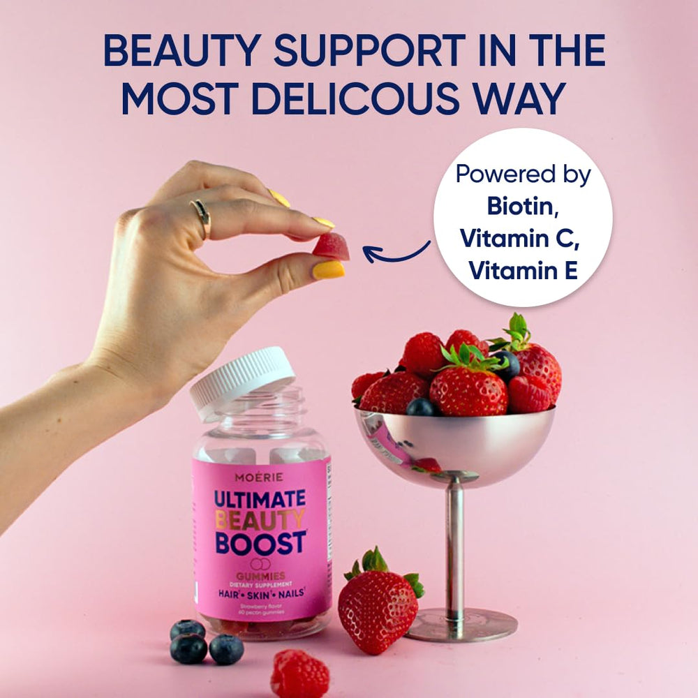 Biotin 6000mcg ingredient label for Moerie gummies