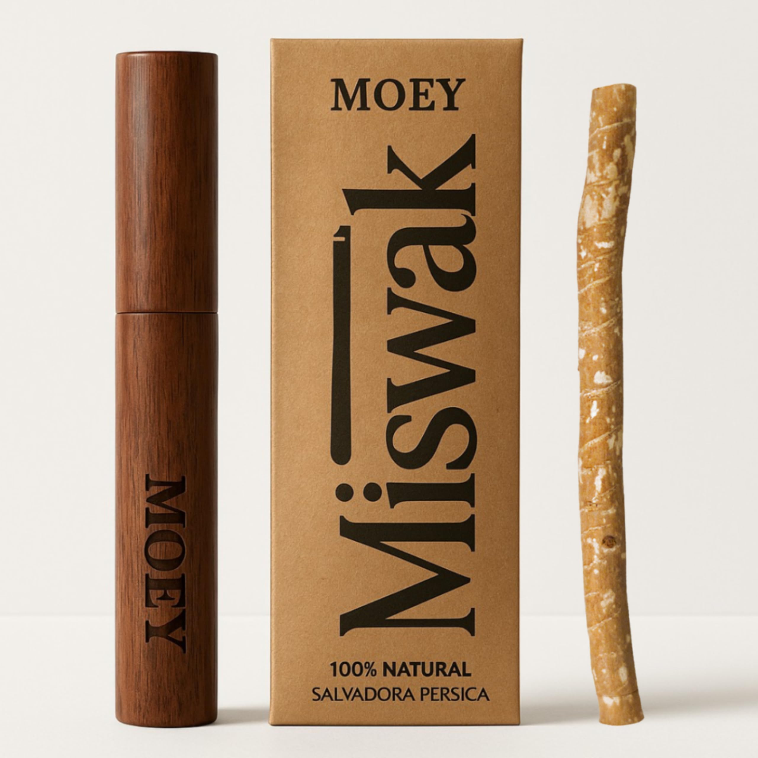 MOEY Miswak stick with wooden holder - packaging view