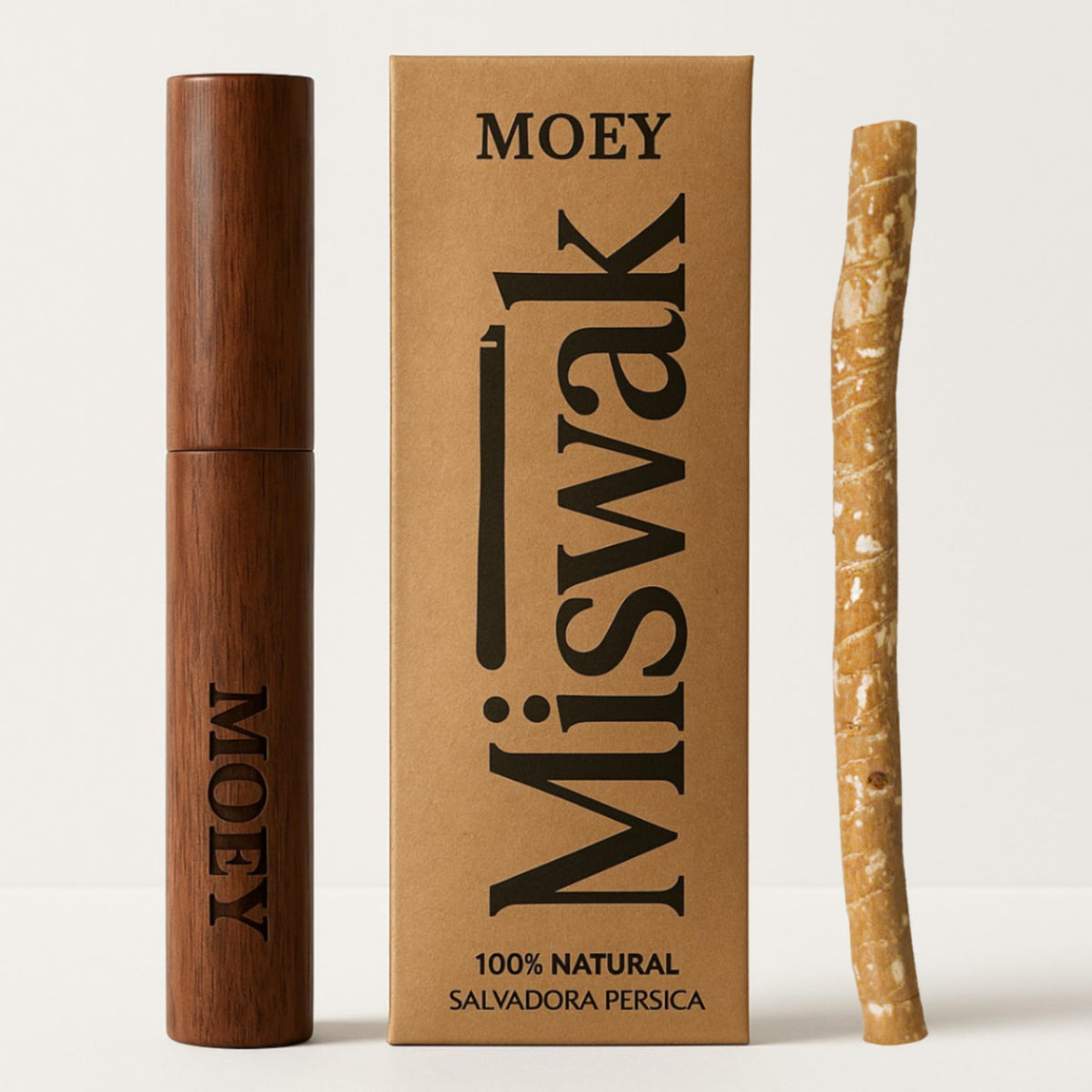 MOEY Miswak stick with wooden holder - packaging view