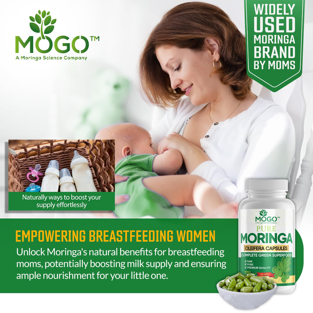 Close-up of MOGO Moringa Capsules bottle