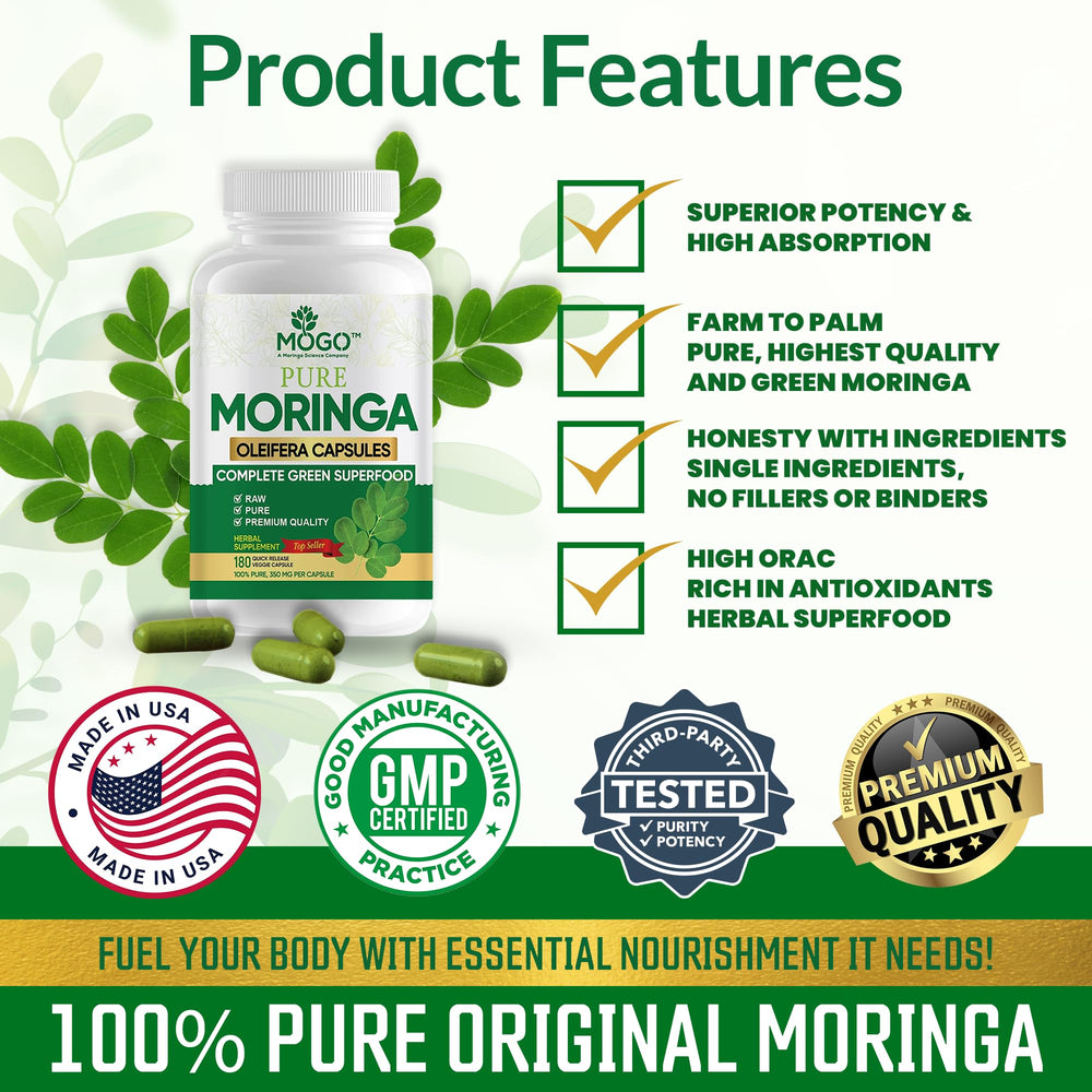 Organic certificates and quality seals for MOGO Moringa