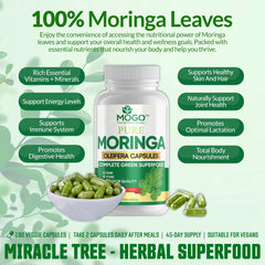 Side view of MOGO Moringa Capsules bottle