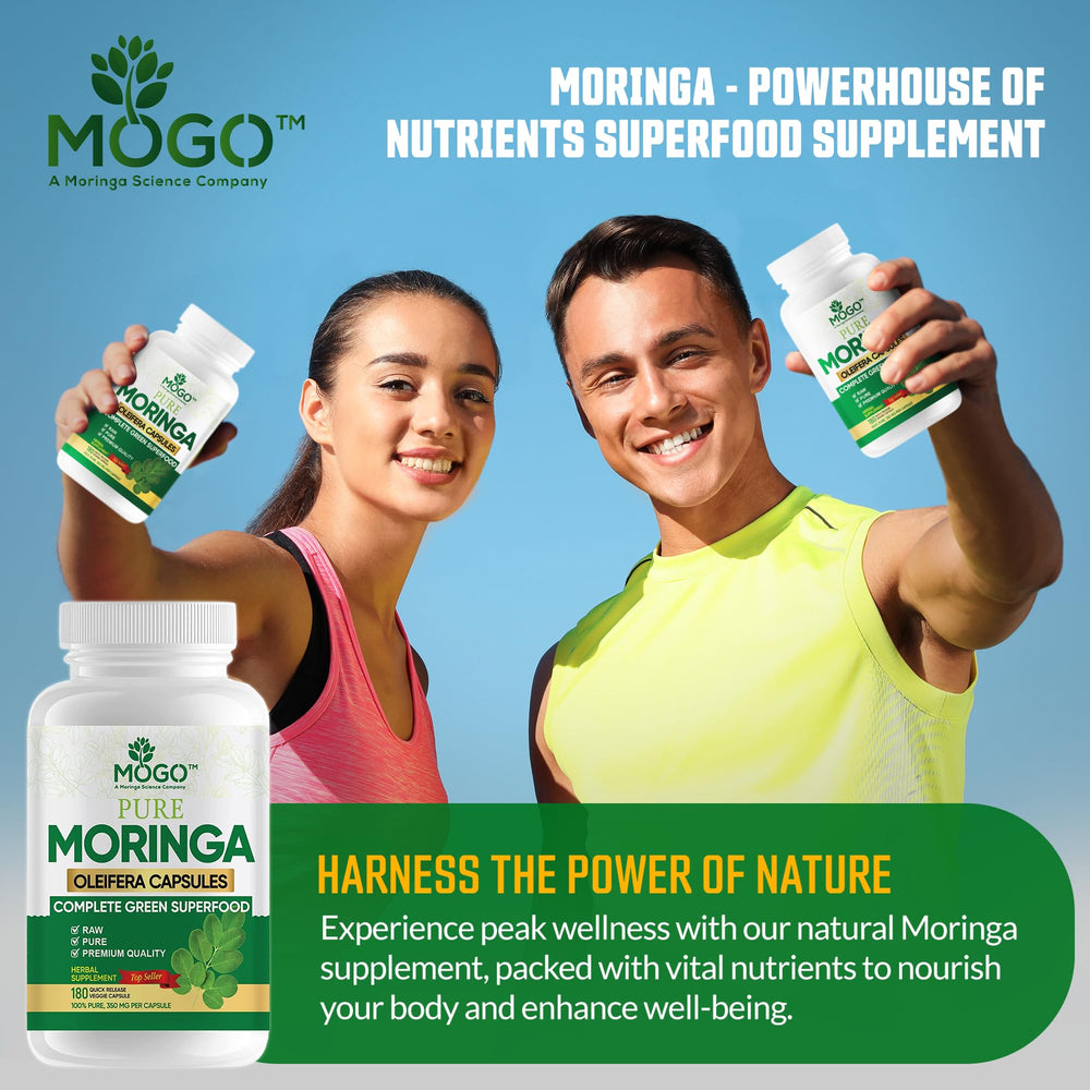 Made in USA badge on MOGO Moringa Capsules bottle