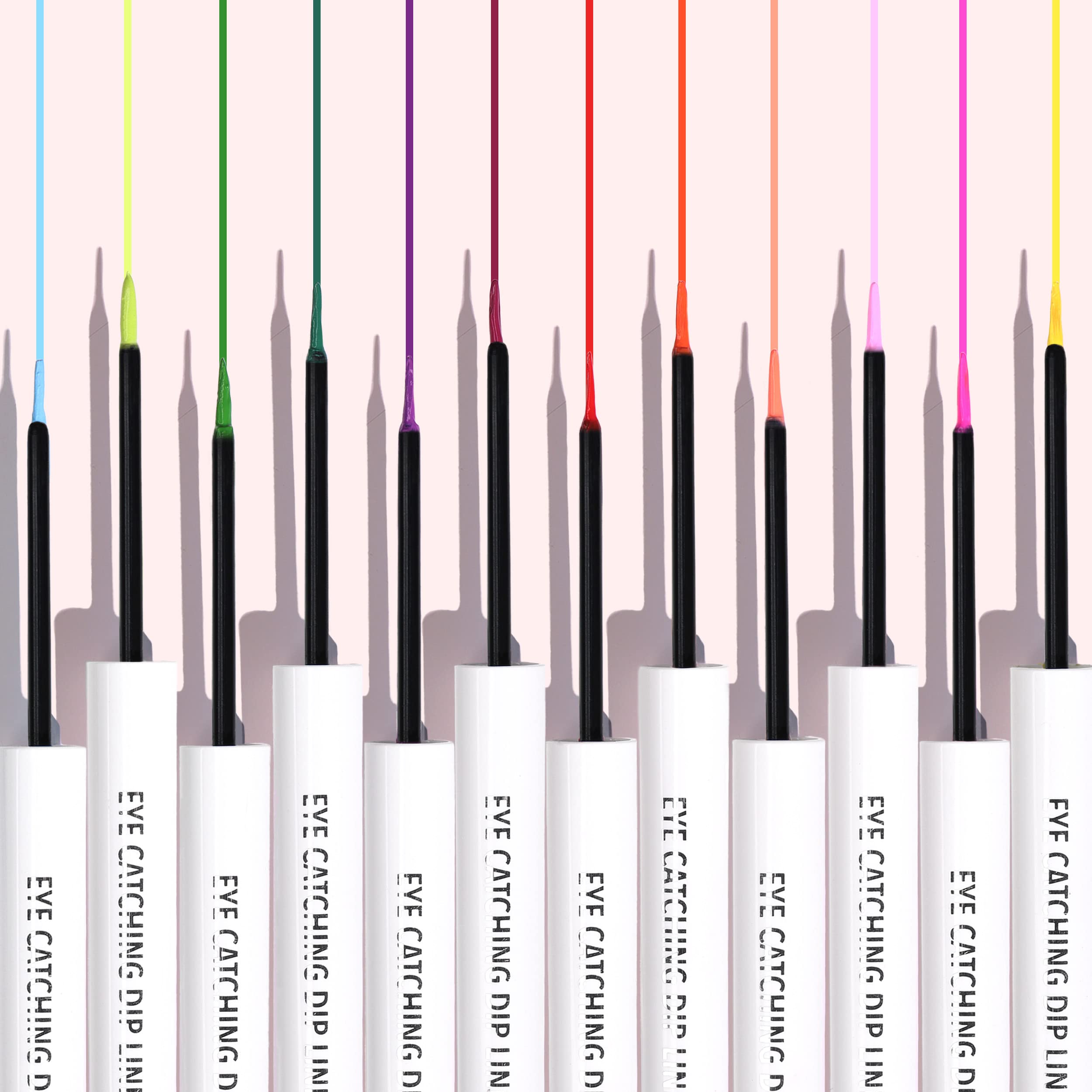 Moira Eye Catching Dip Liner 018 yellow swatches display vivid, smudge-resistant color.