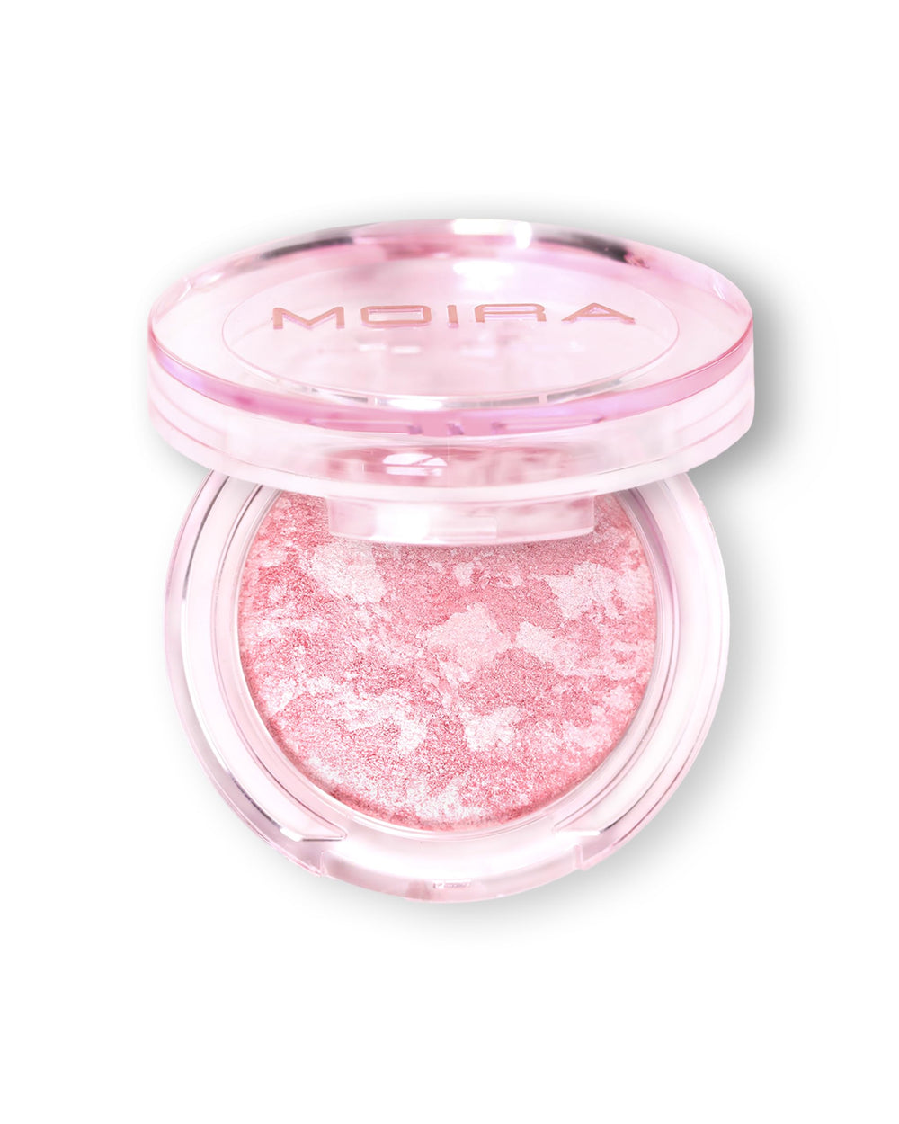 Moira Marvelous Baked Blush packaging display highlighting vegan, talc-free formula.