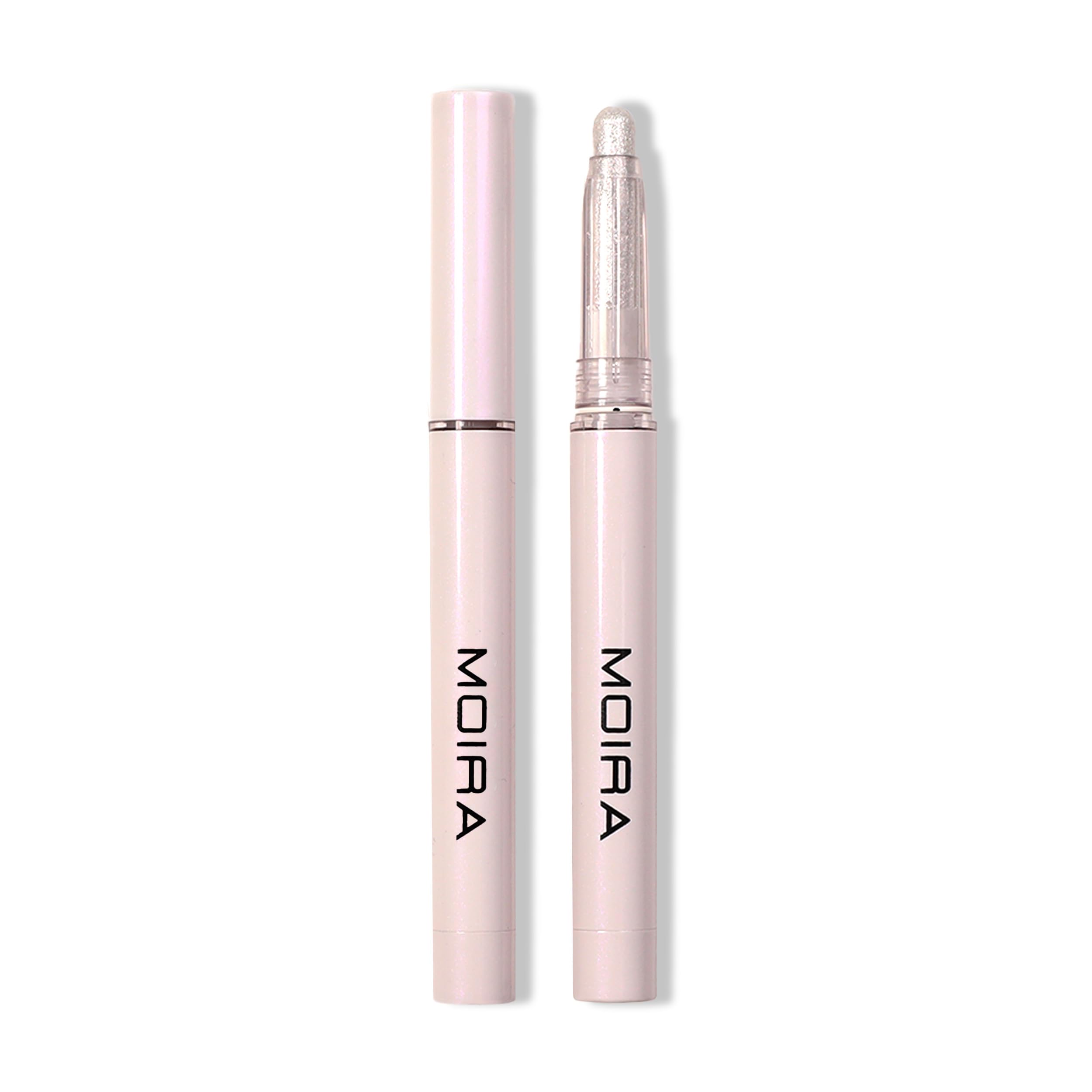 Moira Stellar Glaze Shadow 008 Frosty swatch shows iridescent shimmer for day-to-night looks