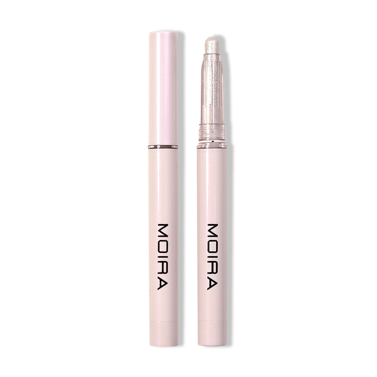 Moira Stellar Glaze Shadow 008 Frosty swatch shows iridescent shimmer for day-to-night looks