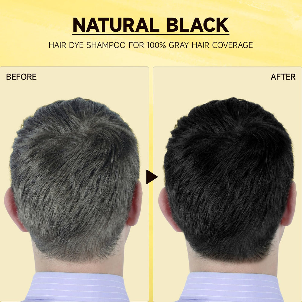 MOISTAR Herbal Black Dye Shampoo foam spreading evenly on hair