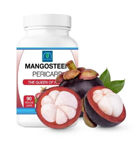 Bottle label for MOJObody Mangosteen Pericarp Capsules 2PK