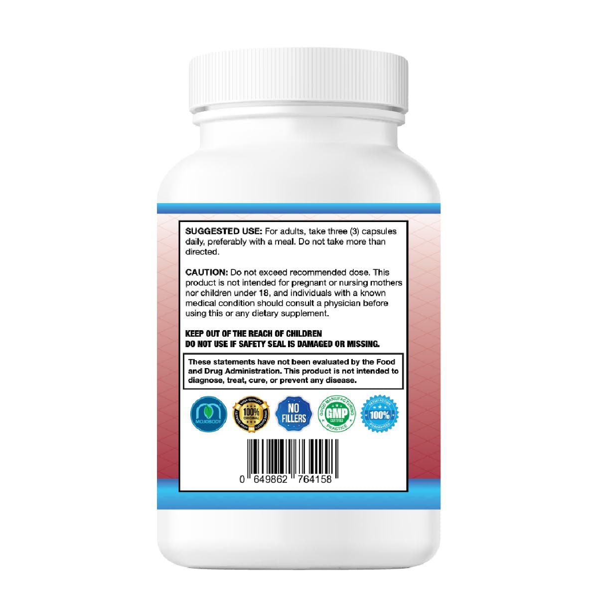 Close-up of ingredients for MOJObody Mangosteen Pericarp Capsules