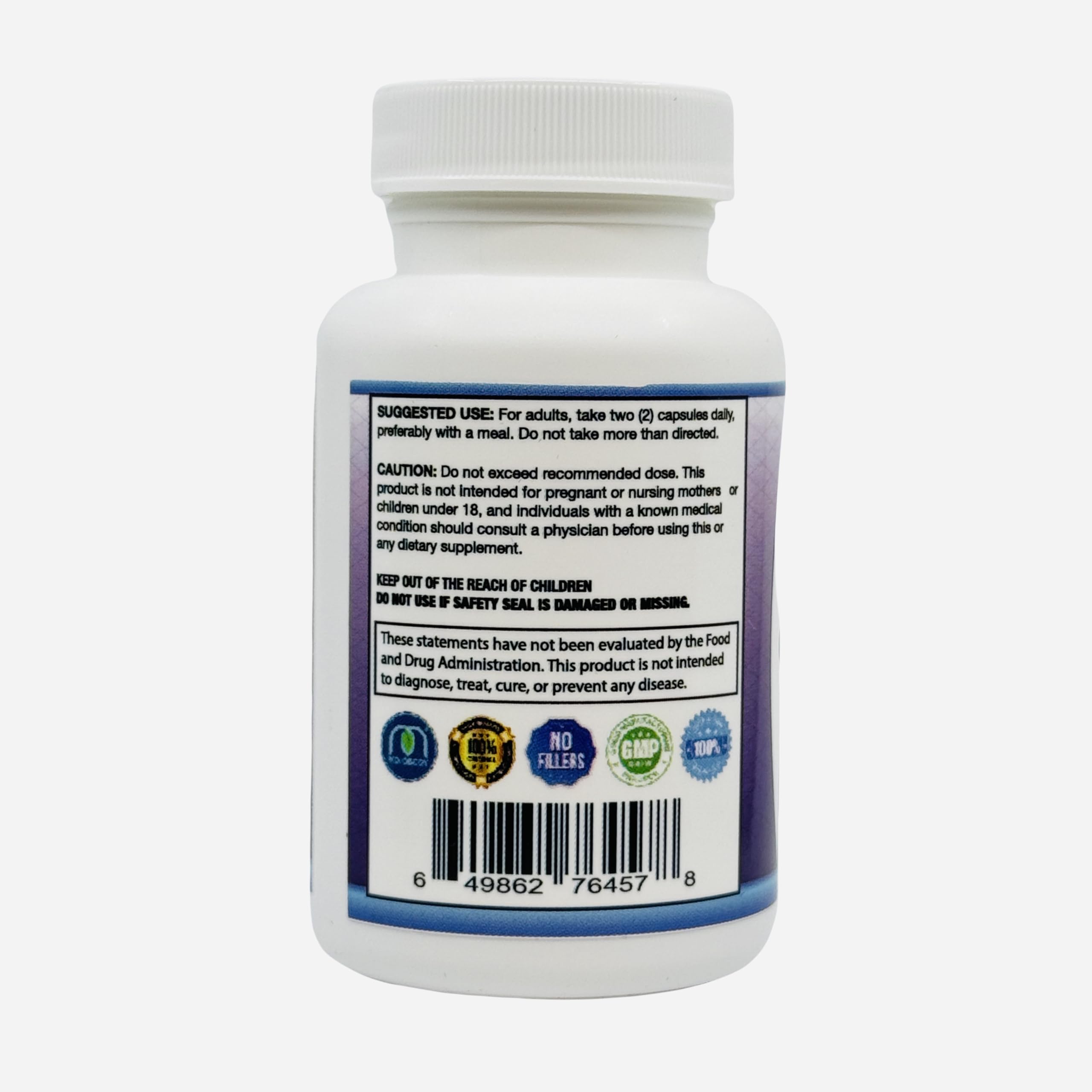 Supplement facts panel on MOJObody bottle