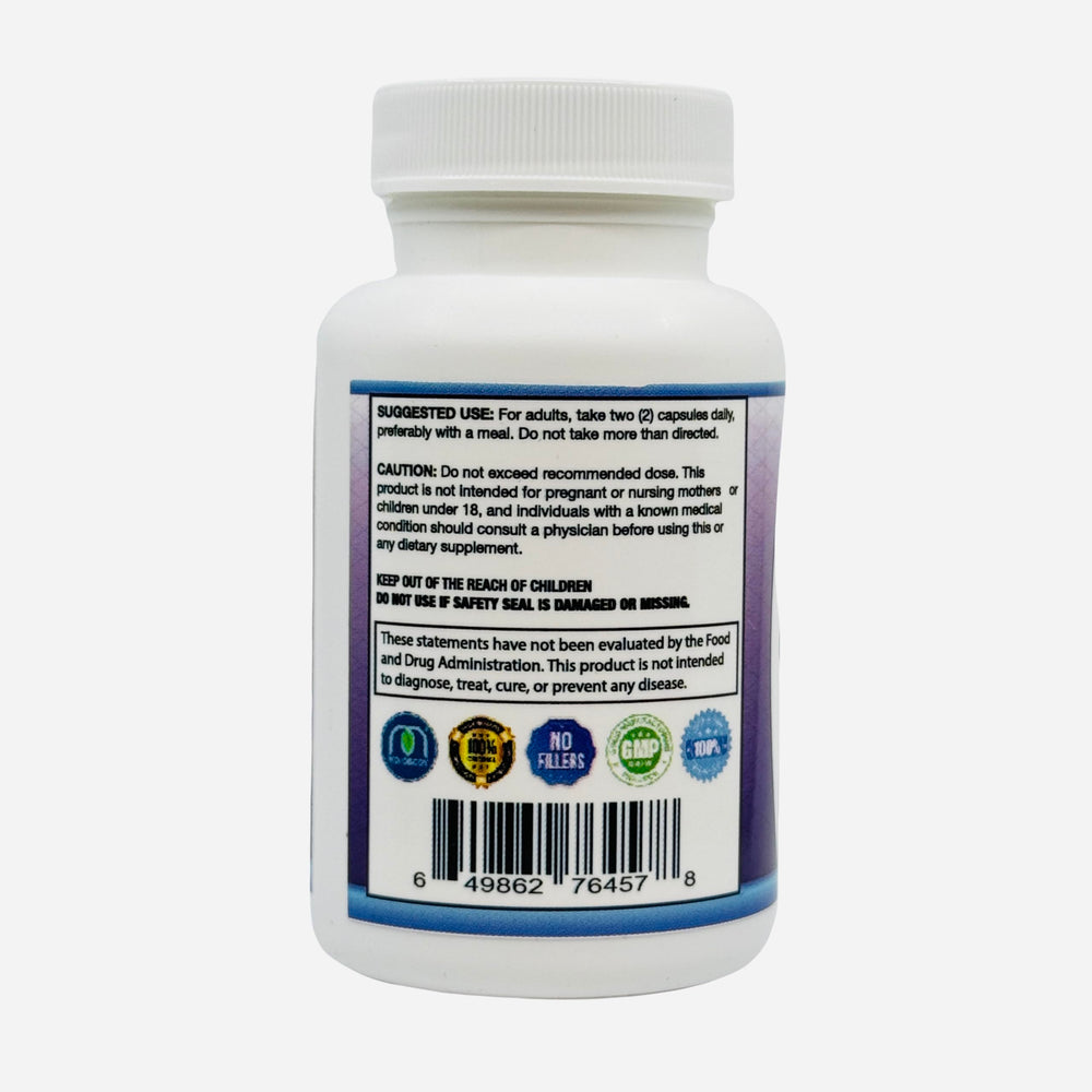 Supplement facts panel on MOJObody bottle
