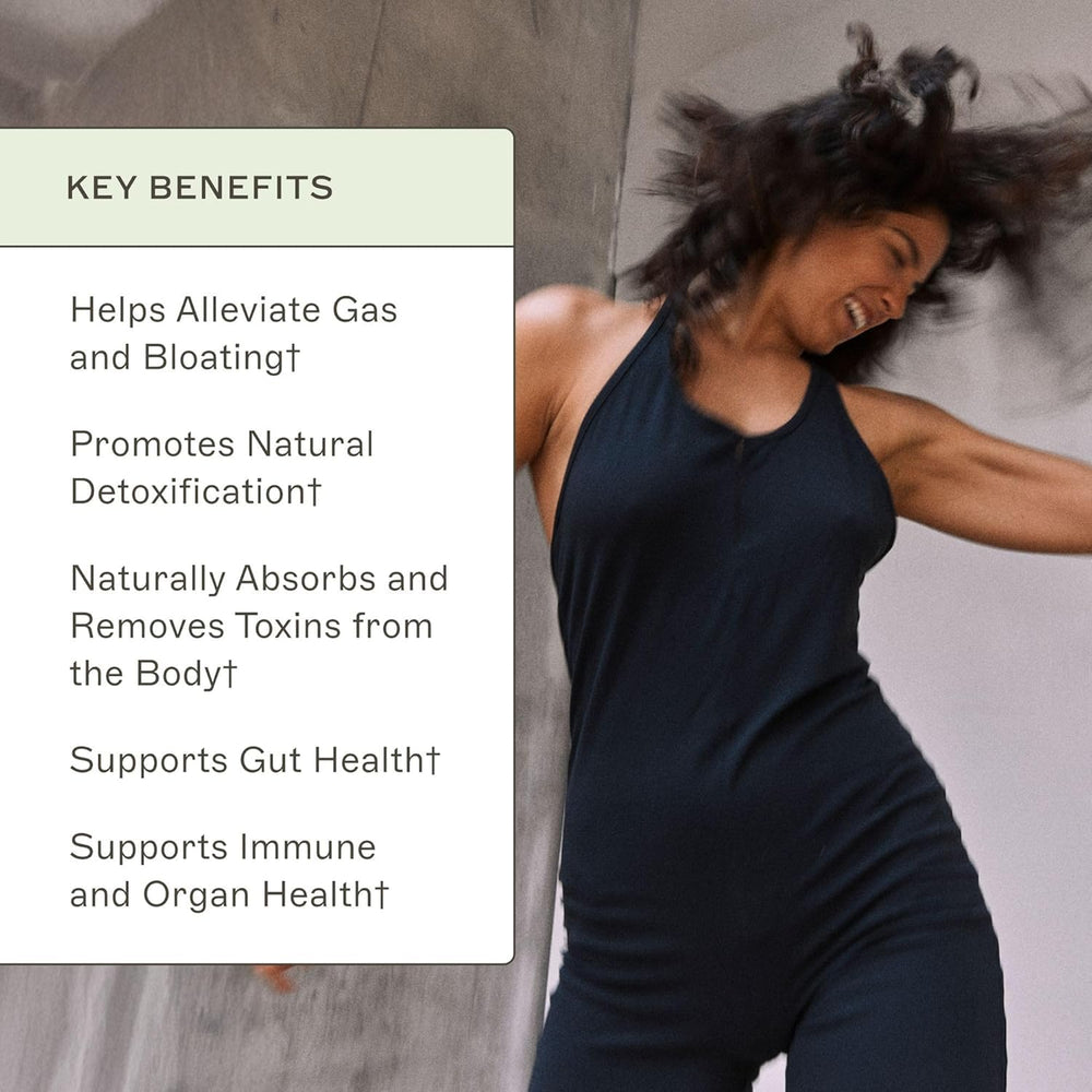 Graphic illustrating mold and toxin support with coconut charcoal