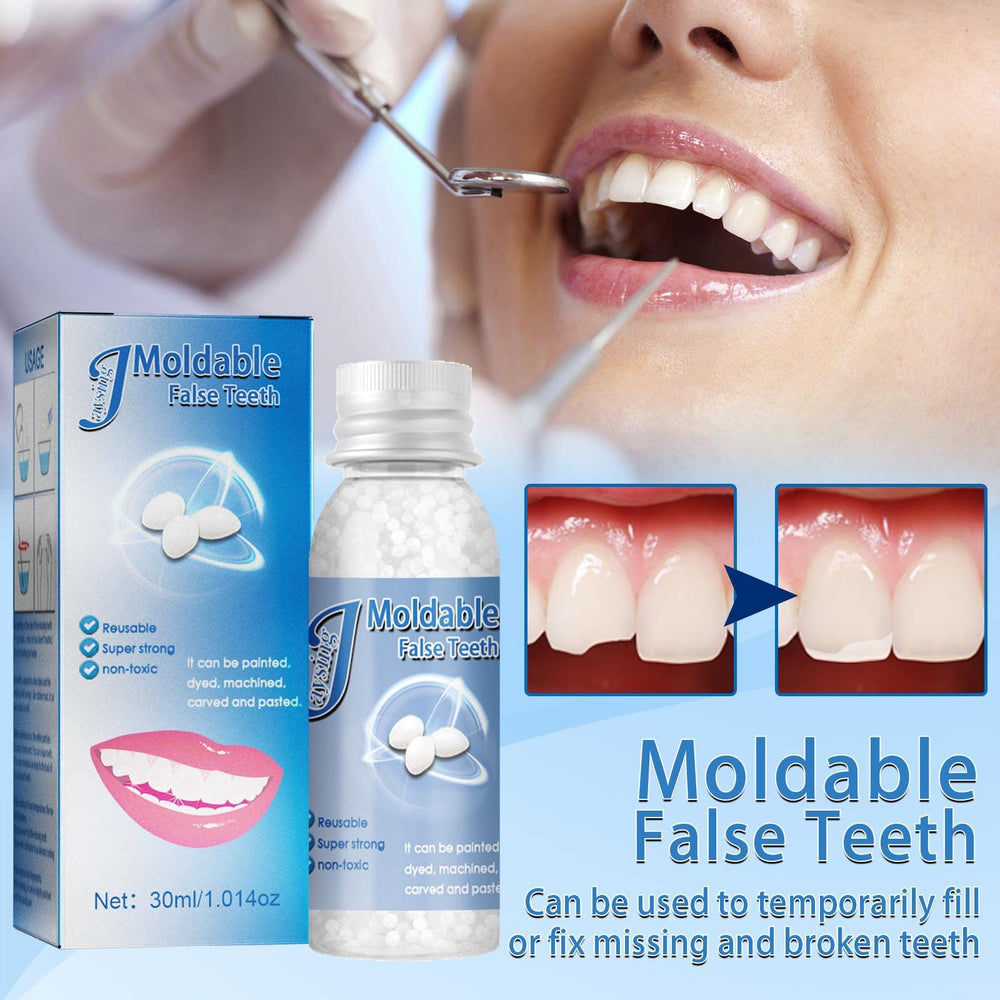 Moldable denture repair beads for natural look