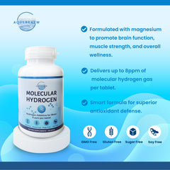 Close-up of hydrogen tablet showing magnesium infusion