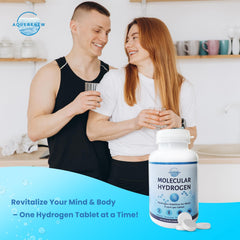 Lifestyle image of hydration and wellness with hydrogen tablets