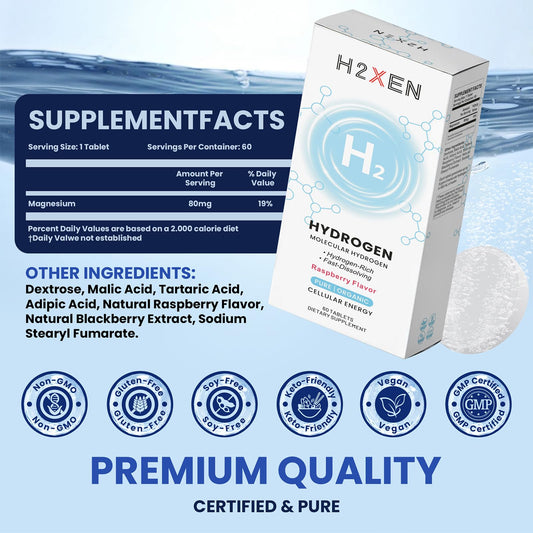 Raspberry hydrogen water tablets dissolving in water