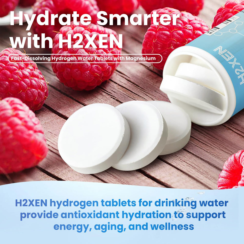 Molecular Hydrogen Tablets with Magnesium Raspberry packaging