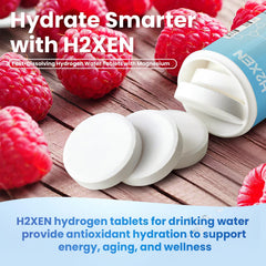 Molecular Hydrogen Tablets with Magnesium Raspberry packaging