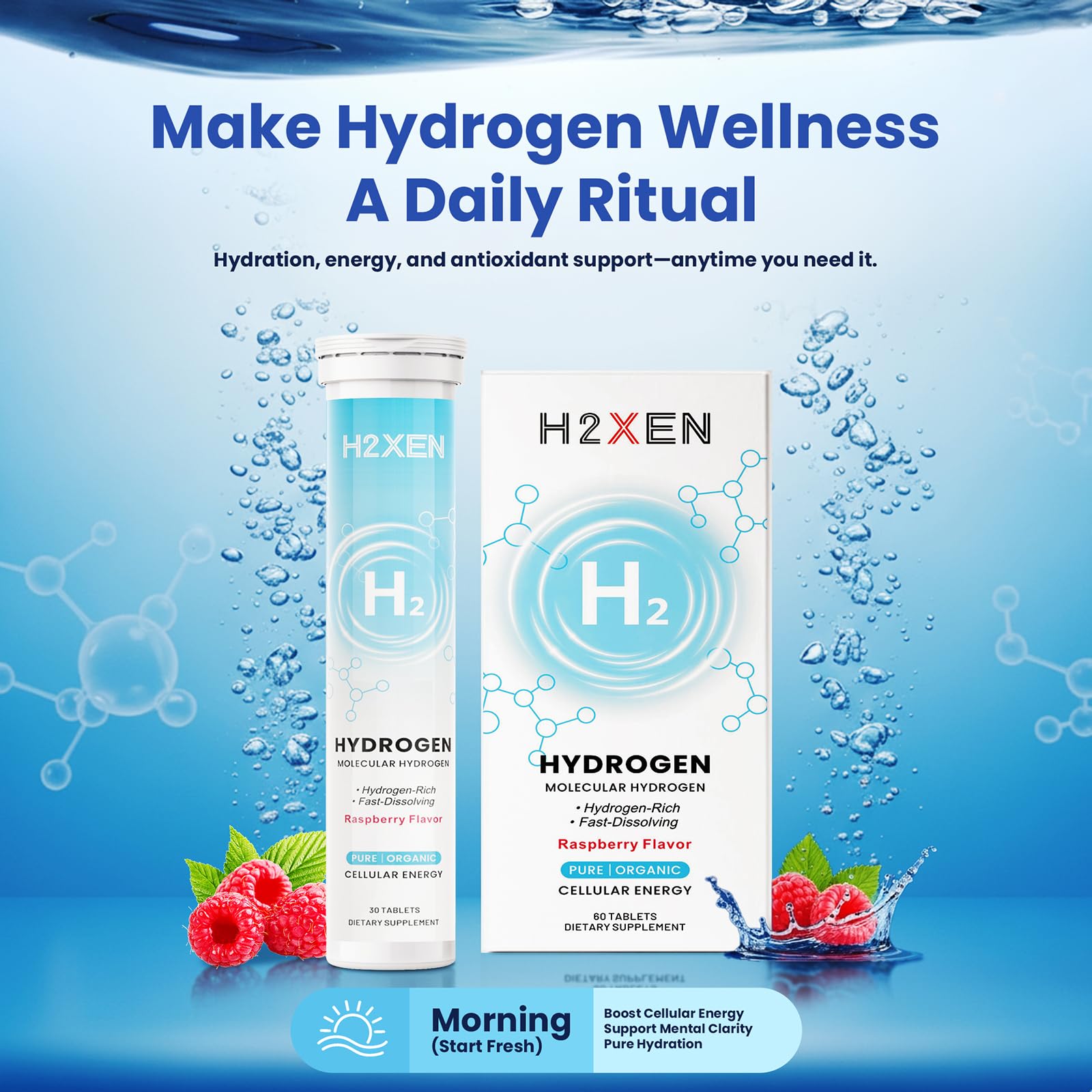 Hydration solution delivering 8 PPM molecular hydrogen in water