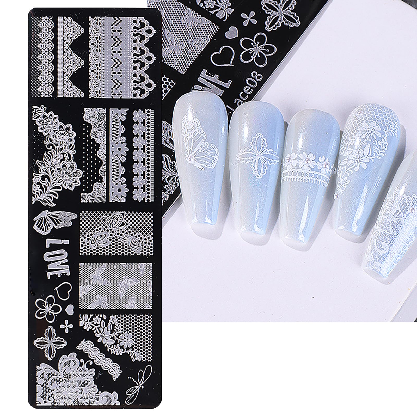 MOLILON bow lace design stamping plate adds chic accents.