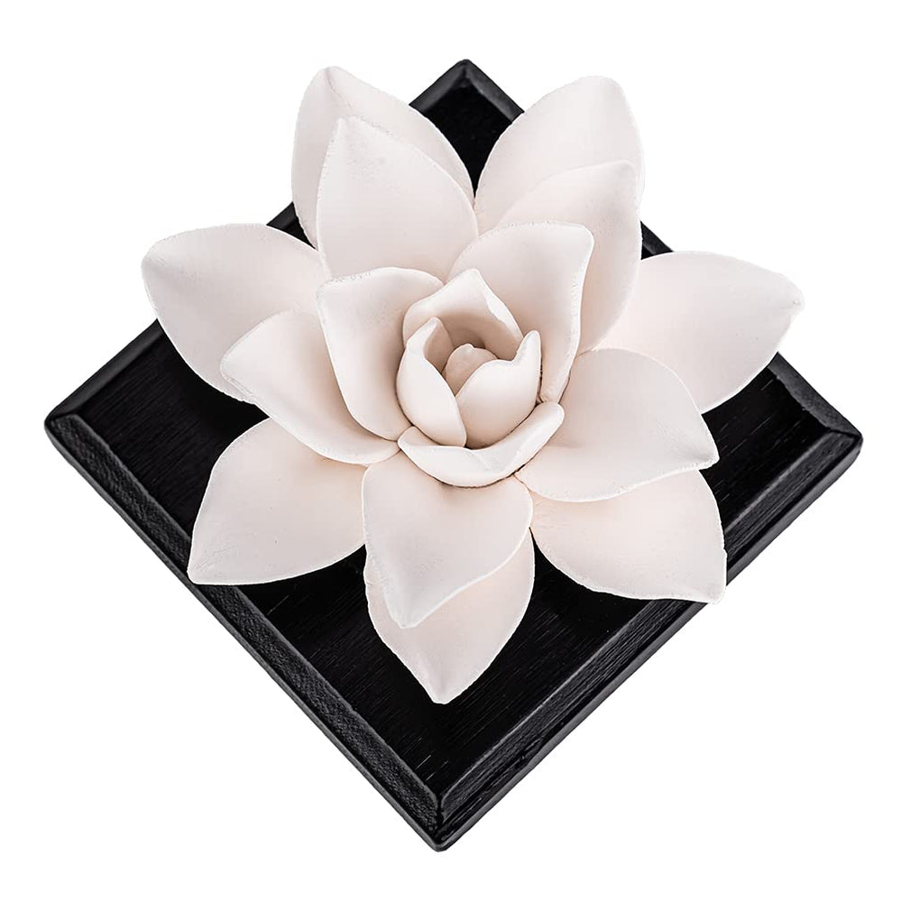 MOLIMAO Magnolia diffuser stone - front view with wooden base