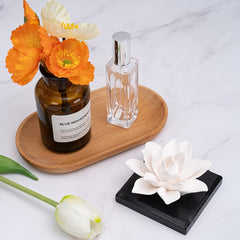 Plaster diffuser stone with bamboo base detail