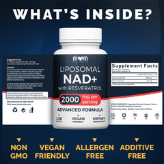 Close-up of MOM NUTRIX NAD+ liposomal capsules