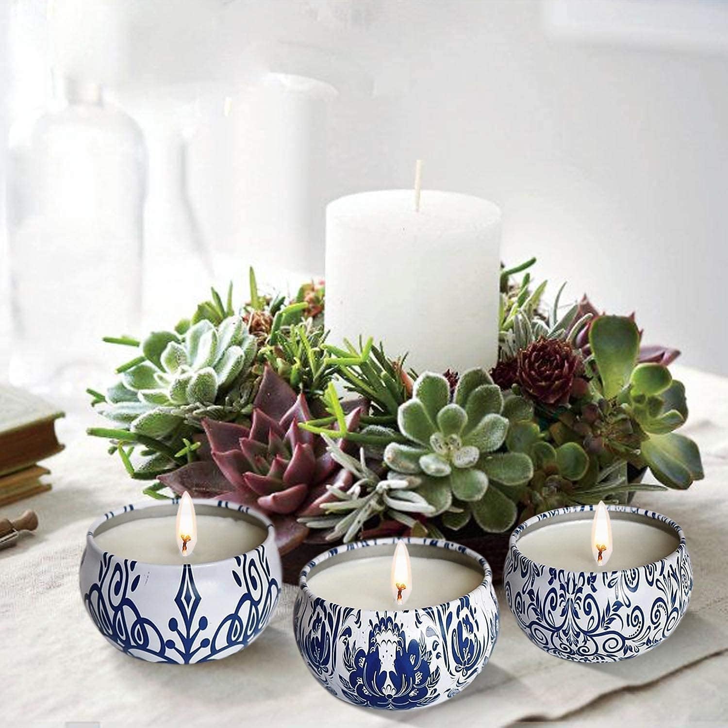 Decorative jar candles for home decor and relaxation