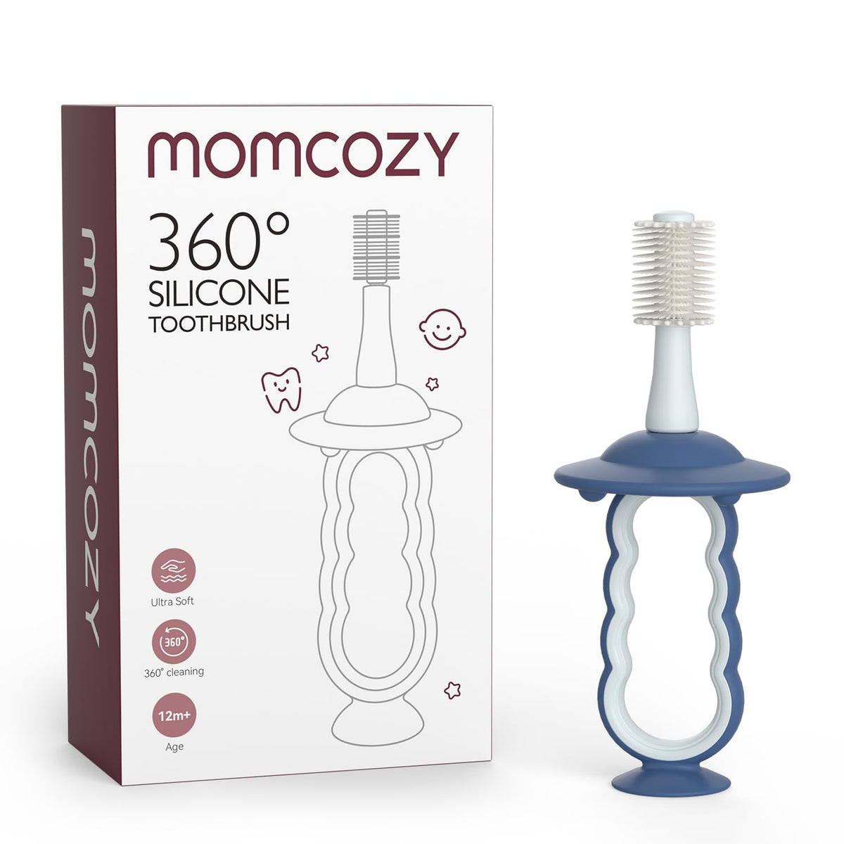 Momcozy Baby Toothbrush Blue with 360° bristles