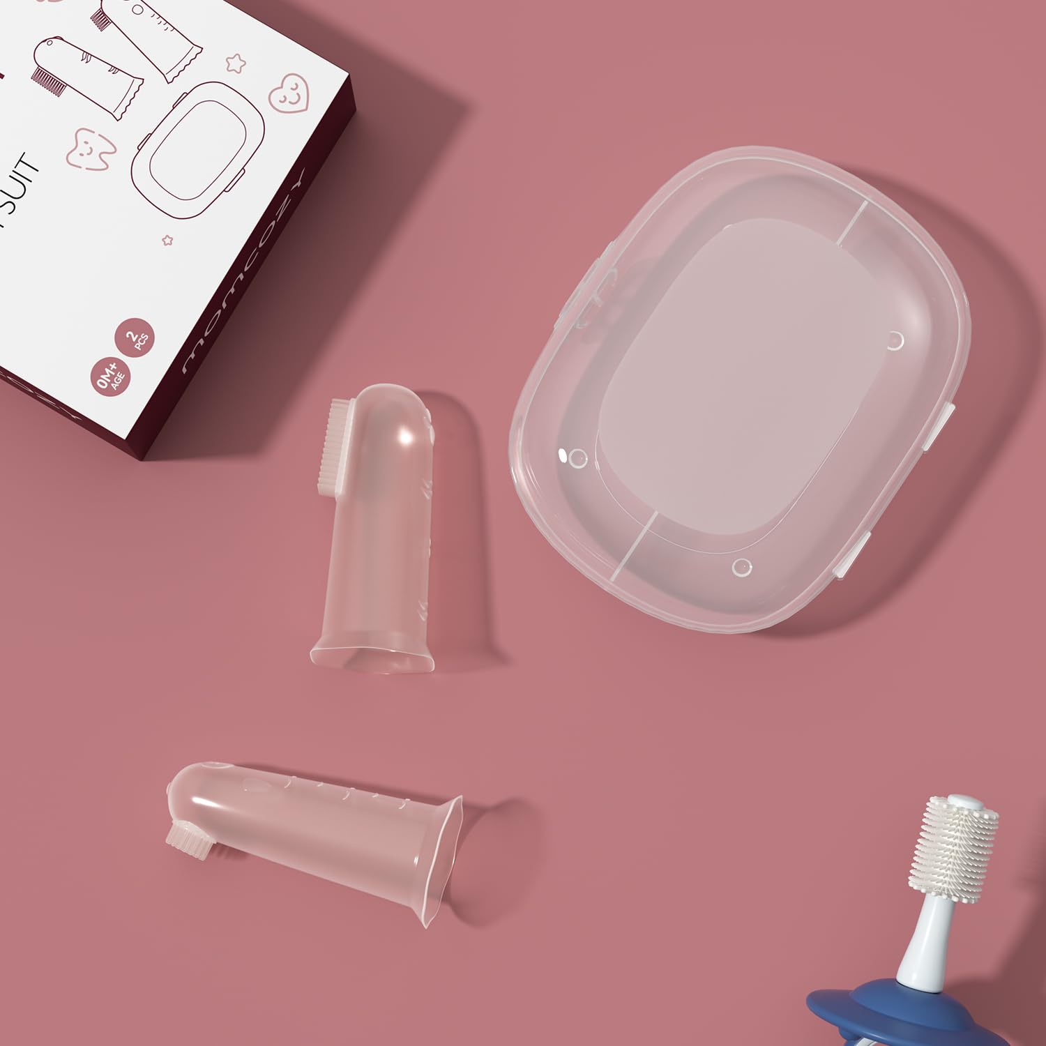 Ultra-soft silicone finger toothbrush safe for baby gums