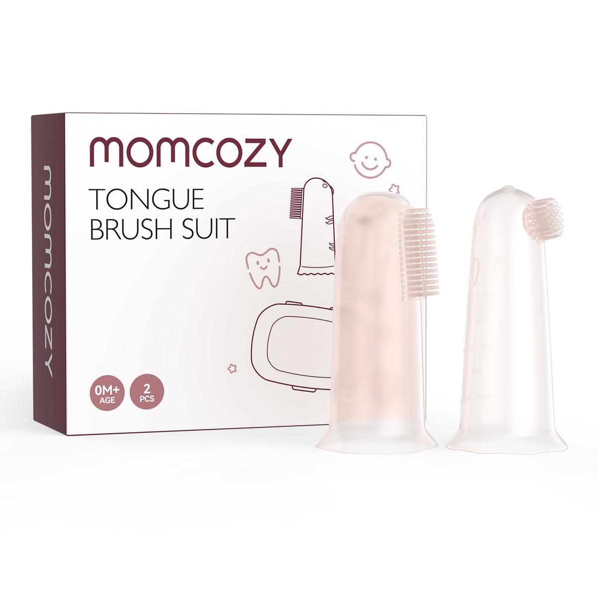 Momcozy silicone finger toothbrush for babies – front view
