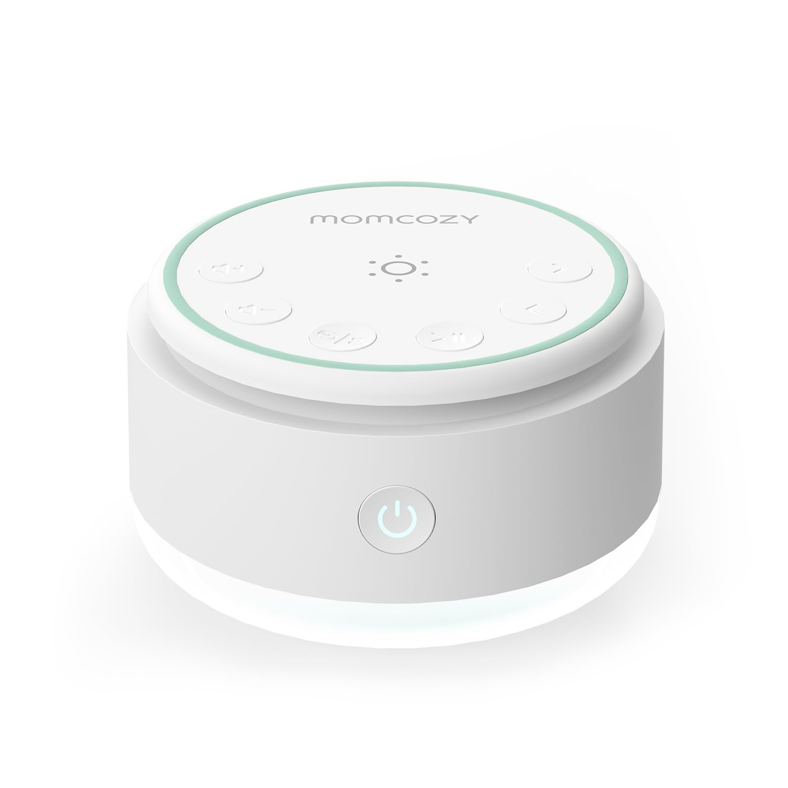 Momcozy sound machine in baby lamp front view showing gentle night light for bedtime
