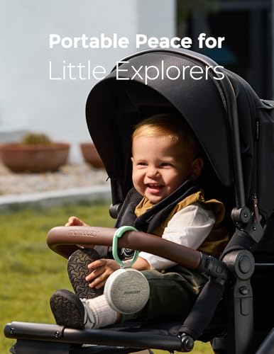 Momcozy sound machine clip-on stroller enables on-the-go soothing for naps.