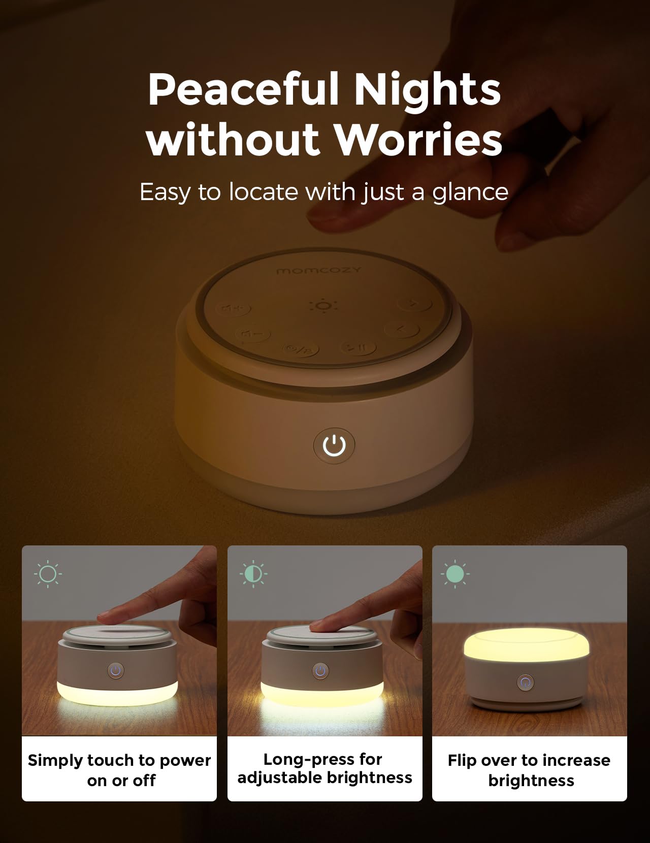 Momcozy timer-memory feature image illustrates personalized sleep settings